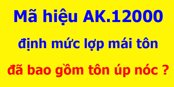 mã hiệu định mức lợp mái tôn úp nóc