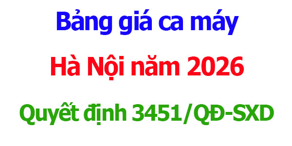 Bảng giá ca máy Hà Nội năm 2026
